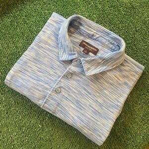 Johnston & Murphy Mens Golf Shirt Blue Size XL